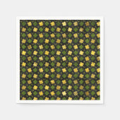 Serviette En Papier Shamrock irlandais trèfle à quatre feuilles Or noi (Devant)
