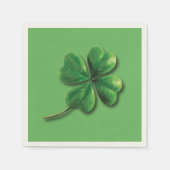 Serviette En Papier Shamrock irlandais vert moderne (Devant)