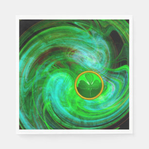 Serviette En Papier SHAMROCK Jour de la Saint Patrick EN FRACTAUX VERT