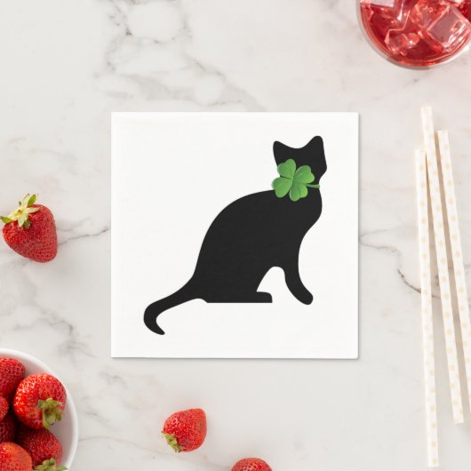 Serviette En Papier Shamrock Kitty (En situation)