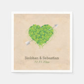 Serviette En Papier Shamrock Mariage irlandais Heart (Devant)