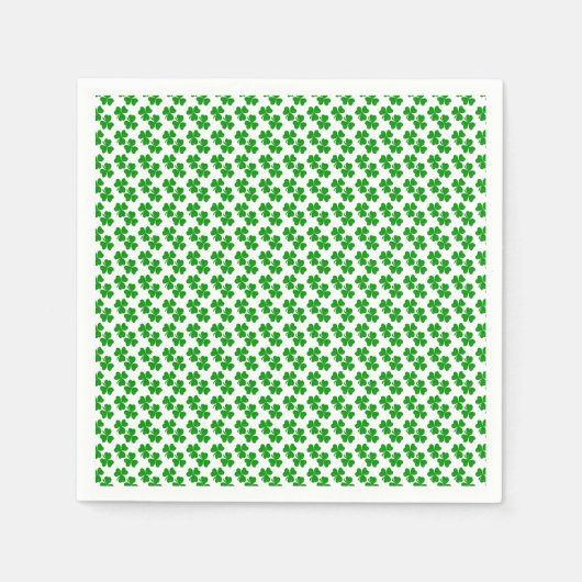 Serviette En Papier Shamrock Petits trèfles 3 feuilles (Devant)