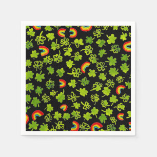 Serviette En Papier Shamrock Rainbows Watercolor Irlande ST PATRICK