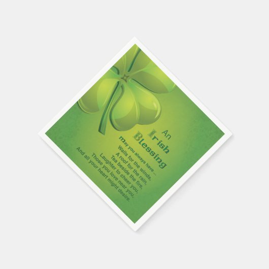 Serviette En Papier Shamrock vert d'Irlande Blessings (Coin)