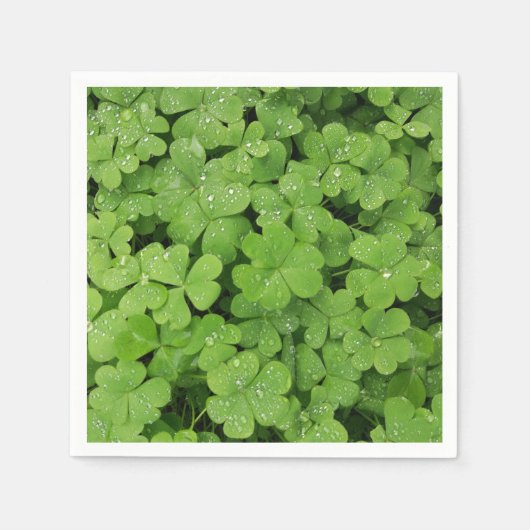 Serviette En Papier Shamrock vert frais, veine de St. Patricks (Devant)