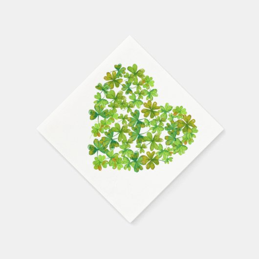 Serviette En Papier Shamrocks dans un coeur (Coin)
