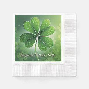 Serviette En Papier Shamrocks verts Bonne St. Patrick's Day (7) c