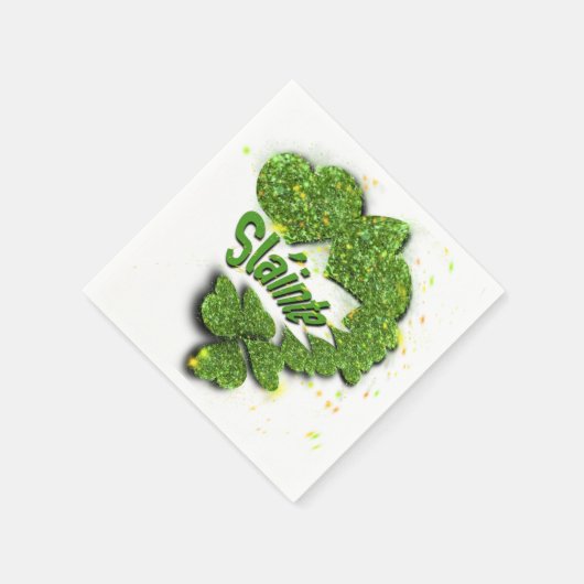 Serviette En Papier Shamrocks verts | Coeurs étincelants Shainte (Coin)