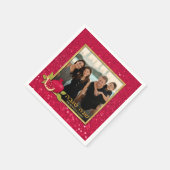Serviette En Papier Shana Tova Gold Parties scintillant rouge Photo gr (Coin)