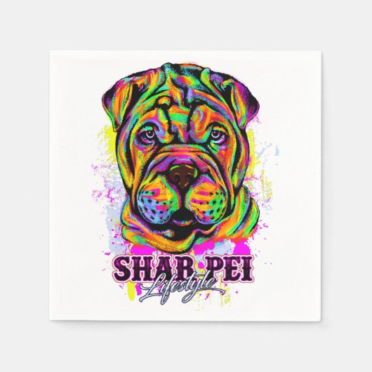Serviette En Papier Shar Pei Chien Chien Chien Chien Lifestyle (Devant)