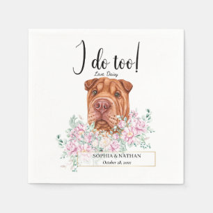 Serviette En Papier Shar Pei Chien Mariage Cocktail Napkins