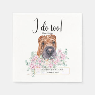 Serviette En Papier Shar Pei Chien Mariage Cocktail Napkins