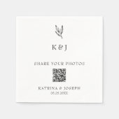 Serviette En Papier Share your Photos QR Code Botanical Wedding (Devant)