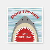 Serviette En Papier Shark Bite N'importe quel âge Anniversaire (Devant)