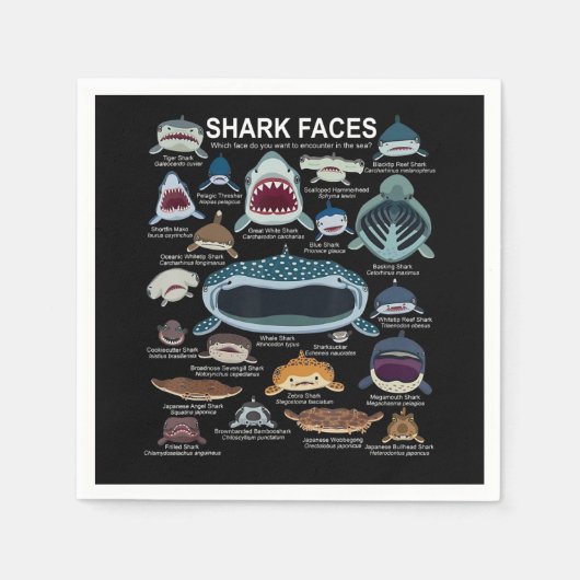 Serviette En Papier Shark faces Which Face Do You Want To Encounter (Devant)