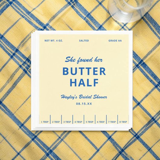 Serviette En Papier She Found Her Butter Half Bridal Shower