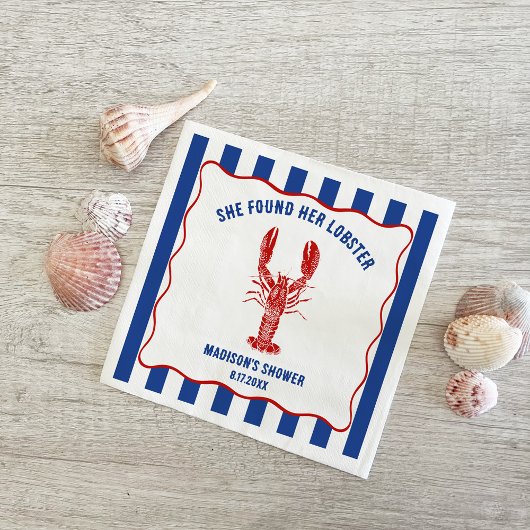 Serviette En Papier She Found Her Lobster Nautical Bridal Shower