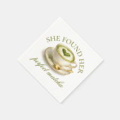 Serviette En Papier She Found Her Perfect Matcha Bridal Shower (Coin)