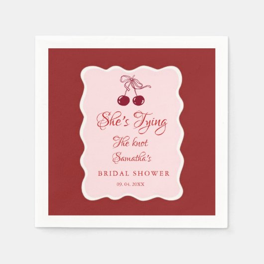Serviette En Papier She is tying the knot Bridal Shower (Devant)