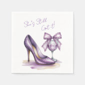 Serviette En Papier She’s Still Got It Purple High Heel Birthday Party (Devant)