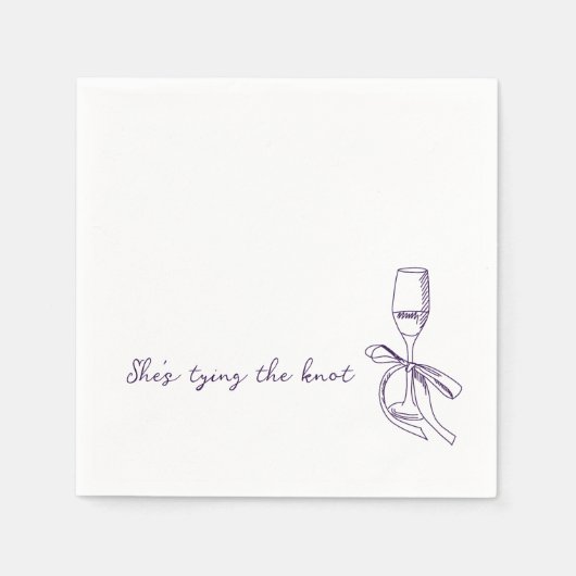 Serviette En Papier She’s Tying the Knot Elegant Bridal Shower (Devant)
