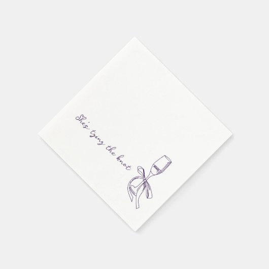 Serviette En Papier She’s Tying the Knot Elegant Bridal Shower (Coin)