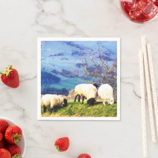 SERVIETTE EN PAPIER SHEEP (En situation)