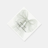 Serviette En Papier Sheer Sage Bow Script Neutral Baby (Coin)