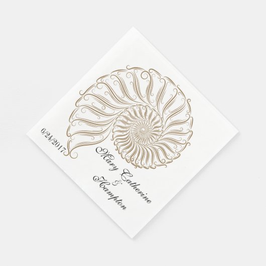 Serviette En Papier Shell Napkin (Coin)