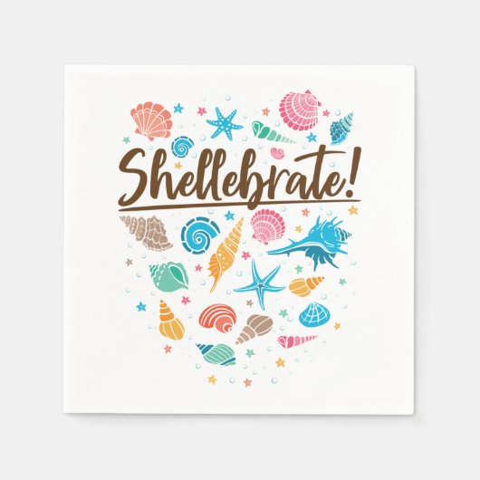 Serviette En Papier Shellebrate Sea Shell célèbre la fête (Devant)