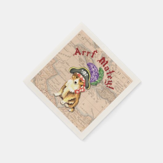 Serviette En Papier Sheltie Pirate (Coin)