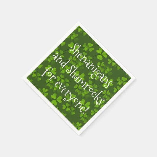 Serviette En Papier Shenanigans et Motif Shamrock St Patrick's Day (Coin)