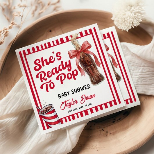 Serviette En Papier She's about to pop Baby Shower