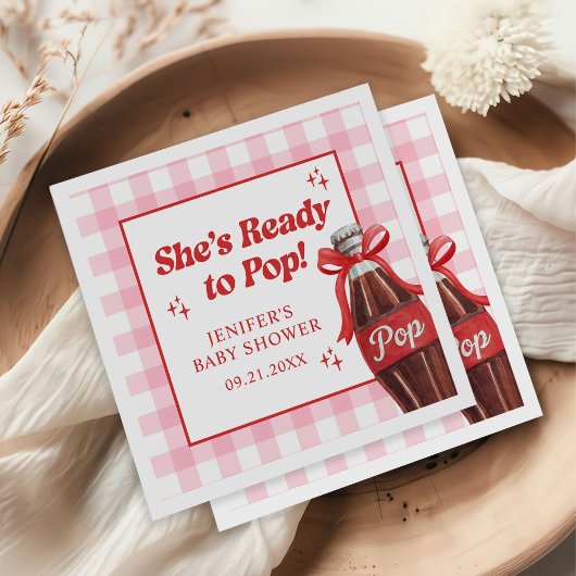 Serviette En Papier She's Ready to Pop Soda Baby Shower