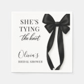 Serviette En Papier She's Tying The Knot Black Bow Party (Devant)