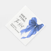 Serviette En Papier She's Tying The Knot Blue Bow Bridal Shower (Coin)