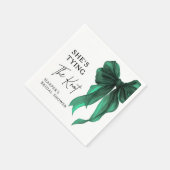 Serviette En Papier She's Tying The Knot Green Bow Bridal Shower (Coin)