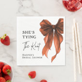 Serviette En Papier She's Tying The Knot Orange Bow Bridal Shower (En situation)