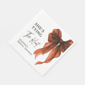 Serviette En Papier She's Tying The Knot Orange Bow Bridal Shower (Coin)