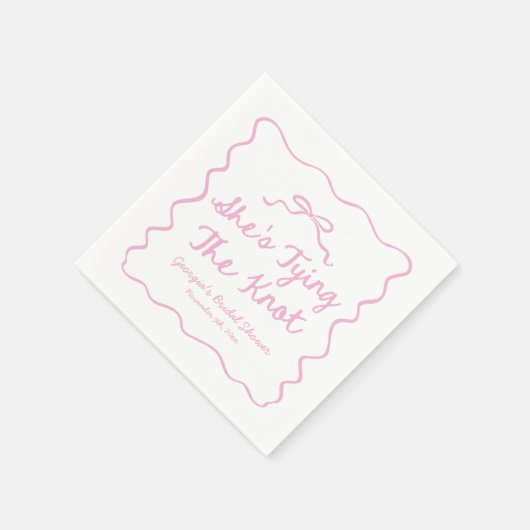 Serviette En Papier She's Tying The Knot Whimsical Bow Bridal Shower (Coin)