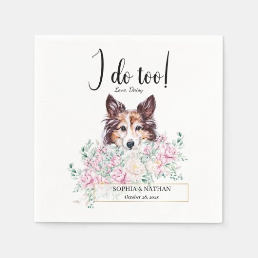 Serviette En Papier Shetland Sheepdog Chien Mariage Cocktail Napkins (Devant)