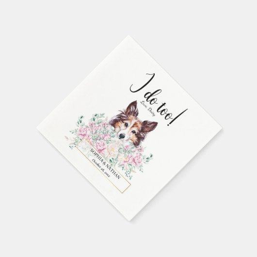 Serviette En Papier Shetland Sheepdog Chien Mariage Cocktail Napkins (Coin)