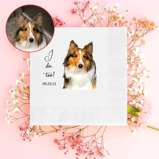 Serviette En Papier Shetland Sheepdog Personnalisé Je fais aussi