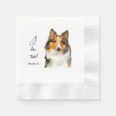 Serviette En Papier Shetland Sheepdog Personnalisé Je fais aussi (Devant)