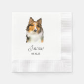 Serviette En Papier Shetland Sheepdog Personnalisé Je fais aussi (Devant)