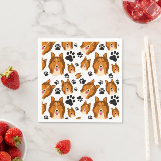 Serviette En Papier Shetland Sheepdog Scotland Shelland Chien Chien Ch (En situation)