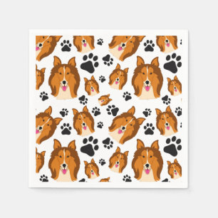 Serviette En Papier Shetland Sheepdog Scotland Shelland Chien Chien Ch