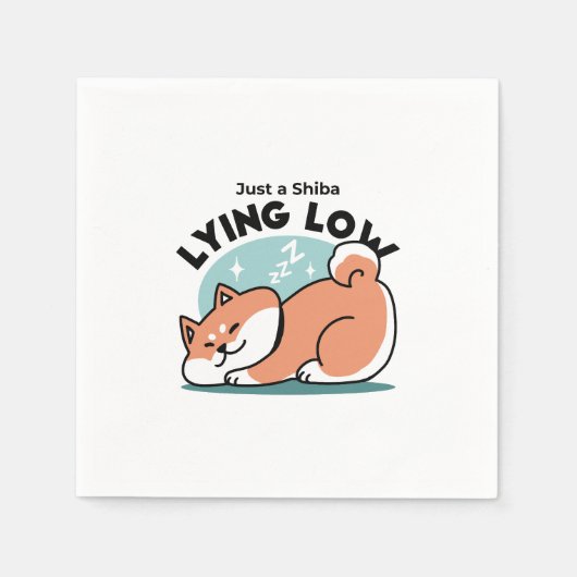 Serviette En Papier Shiba Inu Art : Juste un Shiba Lying Low (Devant)