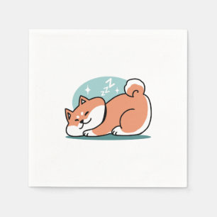 Serviette En Papier Shiba Inu Art : Juste un Shiba Lying Low