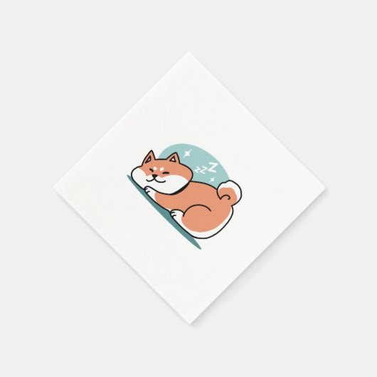 Serviette En Papier Shiba Inu Art : Juste un Shiba Lying Low (Coin)